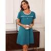 imageEkouaer Women Nightgowns Short Sleeve Sleepwear Soft Pajama Dress Sleep Shirt Nightshirt S2XLBlue Green