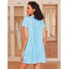 imageEkouaer Women Nightgowns Short Sleeve Sleepwear Soft Pajama Dress Sleep Shirt Nightshirt S2XLBlue Print