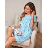imageEkouaer Women Nightgowns Short Sleeve Sleepwear Soft Pajama Dress Sleep Shirt Nightshirt S2XLBlue Print