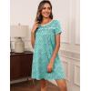 imageEkouaer Women Nightgowns Short Sleeve Sleepwear Soft Pajama Dress Sleep Shirt Nightshirt S2XLGreen Flower