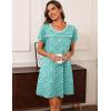 imageEkouaer Women Nightgowns Short Sleeve Sleepwear Soft Pajama Dress Sleep Shirt Nightshirt S2XLGreen Flower
