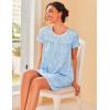 imageEkouaer Women Nightgowns Short Sleeve Sleepwear Soft Pajama Dress Sleep Shirt Nightshirt S2XLLight Blue Print