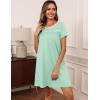 imageEkouaer Women Nightgowns Short Sleeve Sleepwear Soft Pajama Dress Sleep Shirt Nightshirt S2XLLight Green