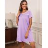 imageEkouaer Women Nightgowns Short Sleeve Sleepwear Soft Pajama Dress Sleep Shirt Nightshirt S2XLLilac