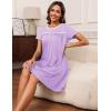imageEkouaer Women Nightgowns Short Sleeve Sleepwear Soft Pajama Dress Sleep Shirt Nightshirt S2XLLilac