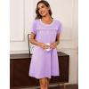 imageEkouaer Women Nightgowns Short Sleeve Sleepwear Soft Pajama Dress Sleep Shirt Nightshirt S2XLLilac