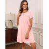imageEkouaer Women Nightgowns Short Sleeve Sleepwear Soft Pajama Dress Sleep Shirt Nightshirt S2XLPink