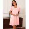 imageEkouaer Women Nightgowns Short Sleeve Sleepwear Soft Pajama Dress Sleep Shirt Nightshirt S2XLPink