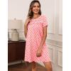 imageEkouaer Women Nightgowns Short Sleeve Sleepwear Soft Pajama Dress Sleep Shirt Nightshirt S2XLPink Flower