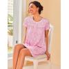 imageEkouaer Women Nightgowns Short Sleeve Sleepwear Soft Pajama Dress Sleep Shirt Nightshirt S2XLPink Print