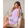 imageEkouaer Women Nightgowns Short Sleeve Sleepwear Soft Pajama Dress Sleep Shirt Nightshirt S2XLPurple Print