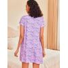 imageEkouaer Women Nightgowns Short Sleeve Sleepwear Soft Pajama Dress Sleep Shirt Nightshirt S2XLPurple Print