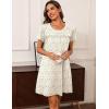 imageEkouaer Women Nightgowns Short Sleeve Sleepwear Soft Pajama Dress Sleep Shirt Nightshirt S2XLWhite Flower
