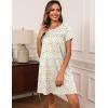 imageEkouaer Women Nightgowns Short Sleeve Sleepwear Soft Pajama Dress Sleep Shirt Nightshirt S2XLWhite Flower