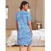 imageEkouaer Women Zipper Robes Waffle Short Bathrobe Lightweight House Coat with Pockets Soft Nightgown S3XLBlue Paisley