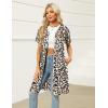 imageEkouaer Women Zipper Robes Waffle Short Bathrobe Lightweight House Coat with Pockets Soft Nightgown S3XLLeopard
