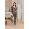 imageEkouaer Womens 2 Pack Pajama Set Long Sleeve Pajamas Top and Pants V Neck Pjs Set Soft Sleepwear LoungewearBlack  Bohemia