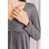imageEkouaer Womens 2 Pack Pajama Set Long Sleeve Pajamas Top and Pants V Neck Pjs Set Soft Sleepwear LoungewearBlack  Dark Gray