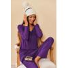 imageEkouaer Womens 2 Pack Pajama Set Long Sleeve Pajamas Top and Pants V Neck Pjs Set Soft Sleepwear LoungewearBlack  Purple