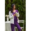 imageEkouaer Womens 2 Pack Pajama Set Long Sleeve Pajamas Top and Pants V Neck Pjs Set Soft Sleepwear LoungewearBlack  Purple