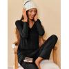 imageEkouaer Womens 2 Pack Pajama Set Long Sleeve Pajamas Top and Pants V Neck Pjs Set Soft Sleepwear LoungewearBlack  Wine Red
