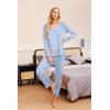 imageEkouaer Womens 2 Pack Pajama Set Long Sleeve Pajamas Top and Pants V Neck Pjs Set Soft Sleepwear LoungewearBlue Flower  Burgundy Flower