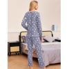 imageEkouaer Womens 2 Pack Pajama Set Long Sleeve Pajamas Top and Pants V Neck Pjs Set Soft Sleepwear LoungewearBlue Flowers  Gray Stars