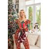 imageEkouaer Womens 2 Pack Pajama Set Long Sleeve Pajamas Top and Pants V Neck Pjs Set Soft Sleepwear LoungewearChristmas Pattern