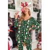 imageEkouaer Womens 2 Pack Pajama Set Long Sleeve Pajamas Top and Pants V Neck Pjs Set Soft Sleepwear LoungewearChristmas Pattern