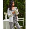 imageEkouaer Womens 2 Pack Pajama Set Long Sleeve Pajamas Top and Pants V Neck Pjs Set Soft Sleepwear LoungewearDark Gray  Wine Red