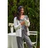 imageEkouaer Womens 2 Pack Pajama Set Long Sleeve Pajamas Top and Pants V Neck Pjs Set Soft Sleepwear LoungewearGray  Stars Dots