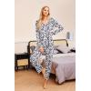 imageEkouaer Womens 2 Pack Pajama Set Long Sleeve Pajamas Top and Pants V Neck Pjs Set Soft Sleepwear LoungewearGuitar Pineapple  Blue Flowers
