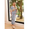 imageEkouaer Womens 2 Pack Pajama Set Long Sleeve Pajamas Top and Pants V Neck Pjs Set Soft Sleepwear LoungewearGuitar Pineapple  Blue Flowers
