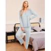 imageEkouaer Womens 2 Pack Pajama Set Long Sleeve Pajamas Top and Pants V Neck Pjs Set Soft Sleepwear LoungewearLeopard Red  Little Daisy