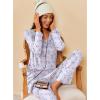imageEkouaer Womens 2 Pack Pajama Set Long Sleeve Pajamas Top and Pants V Neck Pjs Set Soft Sleepwear LoungewearPink Love Leopard  Watercolor Floral