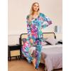 imageEkouaer Womens 2 Pack Pajama Set Long Sleeve Pajamas Top and Pants V Neck Pjs Set Soft Sleepwear LoungewearRed Flowers  Tiedye Flowers
