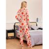 imageEkouaer Womens 2 Pack Pajama Set Long Sleeve Pajamas Top and Pants V Neck Pjs Set Soft Sleepwear LoungewearRed Flowers  Tiedye Flowers