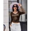 imageEkouaer Womens 3 Pack Long Sleeve Shirts V Neck Ribbed Slim Fit Basic Tops Thermal Undershirts Casual Tee XSXXLBlackBeigeBrown