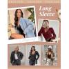 imageEkouaer Womens 3 Pack Long Sleeve Shirts V Neck Ribbed Slim Fit Basic Tops Thermal Undershirts Casual Tee XSXXLBlackLight BrownRed