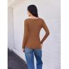 imageEkouaer Womens 3 Pack Long Sleeve Shirts V Neck Ribbed Slim Fit Basic Tops Thermal Undershirts Casual Tee XSXXLBlackLight BrownRed