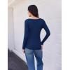 imageEkouaer Womens 3 Pack Long Sleeve Shirts V Neck Ribbed Slim Fit Basic Tops Thermal Undershirts Casual Tee XSXXLBlackNavyRed