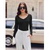imageEkouaer Womens 3 Pack Long Sleeve Shirts V Neck Ribbed Slim Fit Basic Tops Thermal Undershirts Casual Tee XSXXLBlackWhiteDark Grey