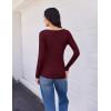 imageEkouaer Womens 3 Pack Long Sleeve Shirts V Neck Ribbed Slim Fit Basic Tops Thermal Undershirts Casual Tee XSXXLBlackWhiteDark Red