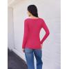 imageEkouaer Womens 3 Pack Long Sleeve Shirts V Neck Ribbed Slim Fit Basic Tops Thermal Undershirts Casual Tee XSXXLBlackWhiteRose Red