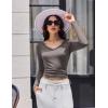 imageEkouaer Womens 3 Pack Long Sleeve Shirts V Neck Ribbed Slim Fit Basic Tops Thermal Undershirts Casual Tee XSXXLBlackWhiteTea Grey
