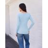 imageEkouaer Womens 3 Pack Long Sleeve Shirts V Neck Ribbed Slim Fit Basic Tops Thermal Undershirts Casual Tee XSXXLLight BluePinkLight Green
