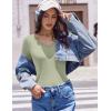 imageEkouaer Womens 3 Pack Long Sleeve Shirts V Neck Ribbed Slim Fit Basic Tops Thermal Undershirts Casual Tee XSXXLLight BluePinkLight Green