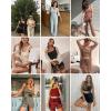 imageEkouaer Womens 4 Piece Lounge Sets Ribbed Knit Crop Tank Top and Shorts Pants Casual OutfitsBeige Black Stripe