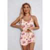 imageEkouaer Womens Cami Pajama Set Sleeveless Racerback Tank Top Pjs Soft SleepwearCherry Teddy Bear