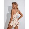 imageEkouaer Womens Cami Pajama Set Sleeveless Racerback Tank Top Pjs Soft SleepwearCherry Teddy Bear Silhouette